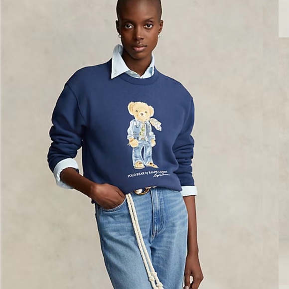 Polo Ralph Lauren Polo Bear Cotton-Blend Sweatshirt Sz XS Color “Austin Blue” - Picture 8 of 14